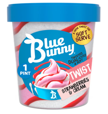 Blue Bunny Strawberries And Cream Twist Pint - 16 Fl. Oz. - Image 2