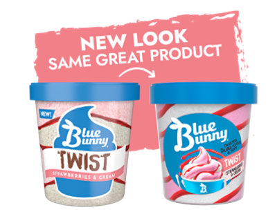 Blue Bunny Strawberries And Cream Twist Pint - 16 Fl. Oz. - Image 5