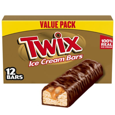 TWIX Ice Cream Bars Vanilla Caramel Chocolate Cookie Dessert Bar - 12-23.16 Oz - Image 1