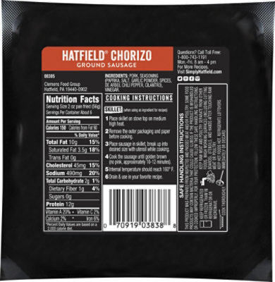 Hatfield Ground Sausage Chorizo - 16 Oz - Image 6