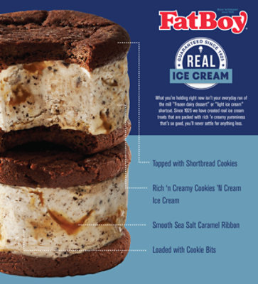 FatBoy Cookies N Cream Sea Salt Ice Cream Sandwich Package - 4-16 Fl. Oz. - Image 4