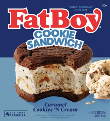 FatBoy Cookies N Cream Sea Salt Ice Cream Sandwich Package - 4-16 Fl. Oz. - Image 2