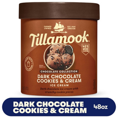 Tillamook Chocolate Collection Dark Chocolate Cookies & Cream Ice Cream - 48 Oz - Image 1