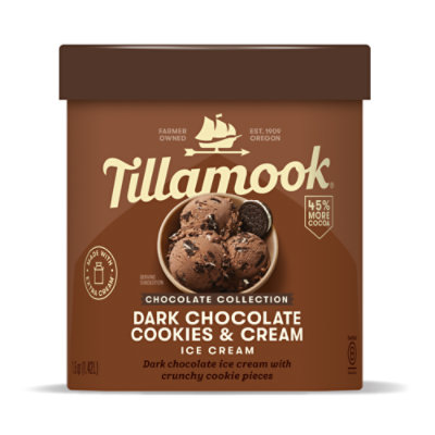 Tillamook Dark Chocolate Cookies And Cream Ice Cream - 1.5 Quart - Image 1