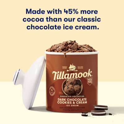 Tillamook Chocolate Collection Dark Chocolate Cookies & Cream Ice Cream - 48 Oz - Image 5