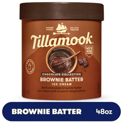 Tillamook Chocolate Collection Brownie Batter Ice Cream - 48 Oz