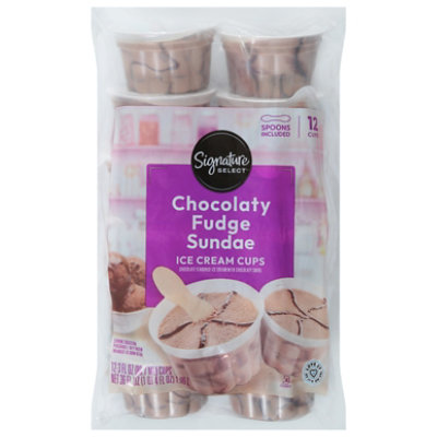 Signature Select Chocolate Fudge Sundae Ice Cream Cups - 12-3 Fl. Oz. - Image 1