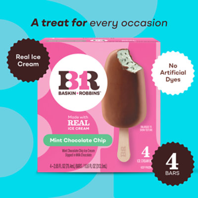 Baskin Robbins Ice Cream Bars Mint Chocolate Chip - 4-2.65 Fl. Oz. - Image 4