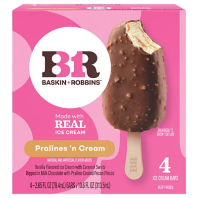 Baskin Robbins Praline Cream Ice Cream Bars - 4-2.65 Fl. Oz.