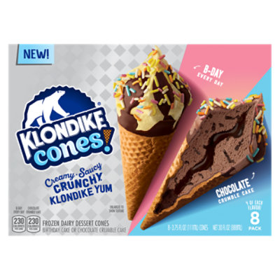 Klondike Birthday Cake Ice Cream Cone - 8 Count - Image 2