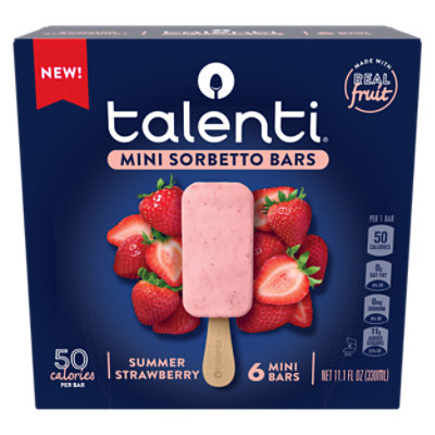 Talenti Strawberry Sorbetto Ice Cream Novelties Bar - 6 Count - Image 3