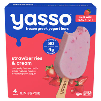 Yasso Strawberries And Cream Frozen Greek Yogurt Bars - 4-14 Fl. Oz. - Image 3