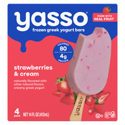 Yasso Strawberries And Cream Frozen Greek Yogurt Bars - 4-14 Fl. Oz. - Image 2