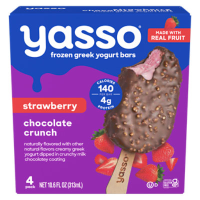 Yasso Frozen Greek Yogurt Strawberry Chocolate Crunch - 4-10.6 Fl. Oz. - Image 3