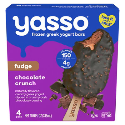 Yasso Fudge Chocolate Crunch Frozen Greek Yogurt Bars - 4-10.6 Fl. Oz. - Image 3