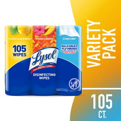 Lysol Lemon And Lime Blossom Mango And Hibiscus Disinfecting Wipes - 3-35 Count - Image 2