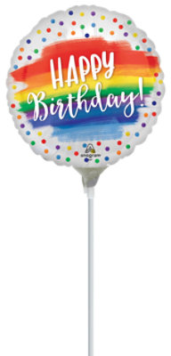 Birthday Balloon Air Filled Stick 4 Inch - Each - Image 1
