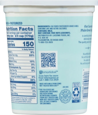 Lucerne Greek Yogurt Whole Milk Plain - 32 Oz - Image 6