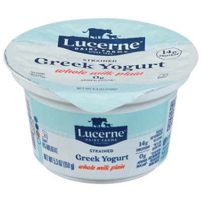 Lucerne Greek Yogurt Whole Milk Plain - 5.3 Oz