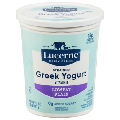 Lucerne Greek Yogurt Reduced Fat Plain - 32 Oz.