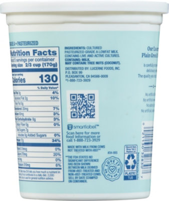 Lucerne Greek Yogurt Reduced Fat Plain - 32 Oz. - Image 6