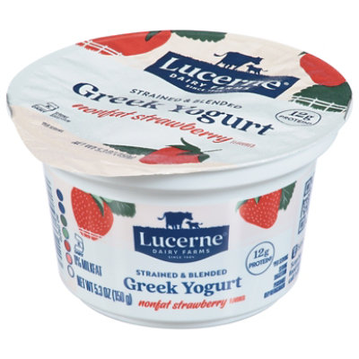 Lucerne Dairy Farms Non Fat Strawberry Greek Yogurt - 5.3 Oz