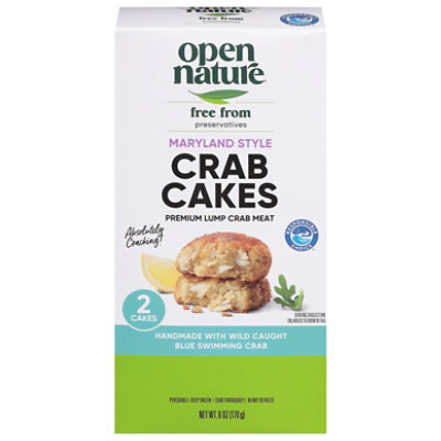 Open Nature Crab Cakes Premium Lump Maryland Style - 6 Oz - Image 1
