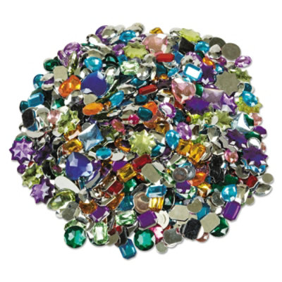 Creativity Street Acrylic Gemstones Classroom Pack, 1 Lb, Assorted Colors/shapes/sizes - Image 1