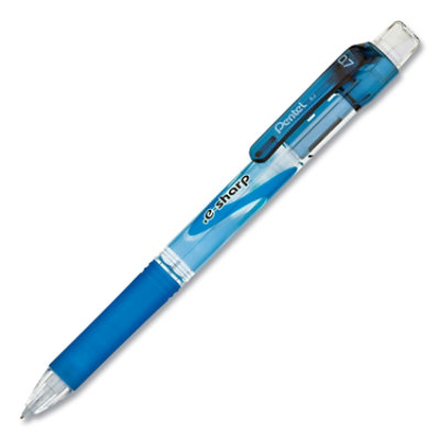 Pentel .e-Sharp Mechanical Pencil, 0.7 mm, HB (#2), Black Lead, Blue Barrel - 12 Count - Image 1
