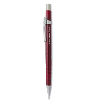 Pentel Sharp Mechanical Pencil, 0.5 mm, HB (#2), Black Lead, Burgundy Barrel - Image 1