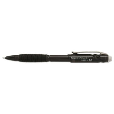 Pentel Twist-Erase GT Pencils, 0.5 mm, HB (#2), Black Lead, Black Barrel - 12 Count - Image 1