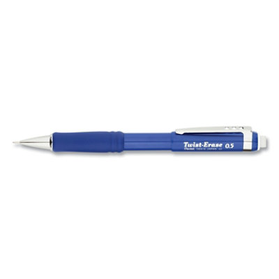 Pentel Twist-Erase III Mechanical Pencil, 0.5 mm, HB (#2), Black Lead, Blue Barrel - Image 1