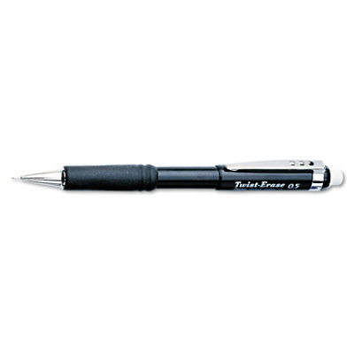 Pentel Twist-Erase III Mechanical Pencil, 0.5 mm, HB (#2), Black Lead, Black Barrel - Image 2