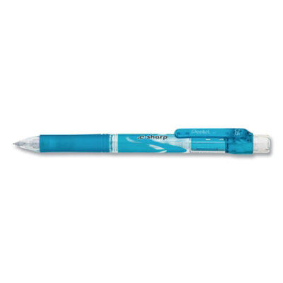 Pentel .e-Sharp Mechanical Pencil, 0.5 mm, HB (#2), Black Lead, Sky Blue Barrel - 12 Count - Image 1