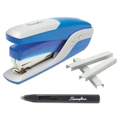 Swingline Quick Touch Stapler Value Pack, 28-Sheet Capacity, Blue/silver - Image 1