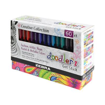 Zebra Doodler'z Gel Pen, Stick, Bold 1 Mm, Assorted Ink And Barrel Colors - 60 Count - Image 2