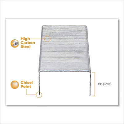 Bostitch Standard Staples, 0.25" Leg, 0.5" Crown, Steel - 5,000 Count - Image 2