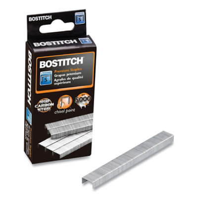 Bostitch Standard Staples, 0.25" Leg, 0.5" Crown, Steel - 5,000 Count - Image 1