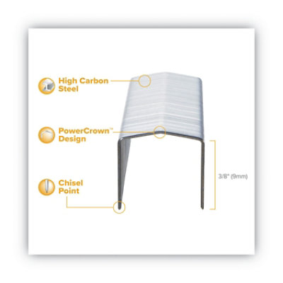 Bostitch B8 Powercrown Premium Staples, 0.38" Leg, 0.5" Crown, Steel - 5,000 Count - Image 2