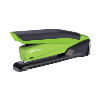 Bostitch inpower spring-powered desktop stapler with antimicrobial protection, 20-sheet capacity, green/black - Image 1