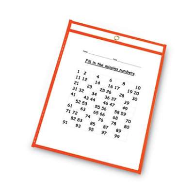 C-Line Reusable Dry Erase Pockets, 9 X 12, Assorted Neon Colors - 10 Count - Image 2