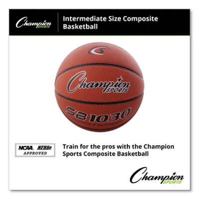 Champion Sports Composite Basketball, Official Intermediate Size, Brown - Image 2