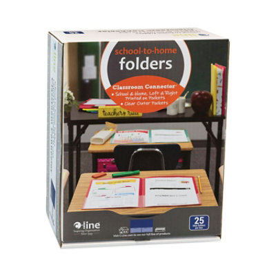 C-Line Classroom Connector Folders, 11 x 8.5, Blue - 25 Count - Image 2