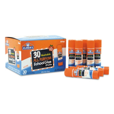 Elmer's Washable School Glue Sticks, 0.24 Oz, Applies And Dries Clear - 30 Count - Image 1