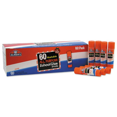 Elmer's Washable School Glue Sticks, 0.24 Oz, Applies And Dries Clear - 60 Count - Image 1