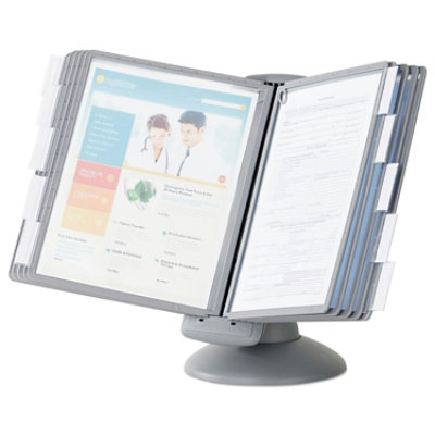 Durable Sherpa Motion Desk Reference System, 10 Panels, Gray Borders - Image 2