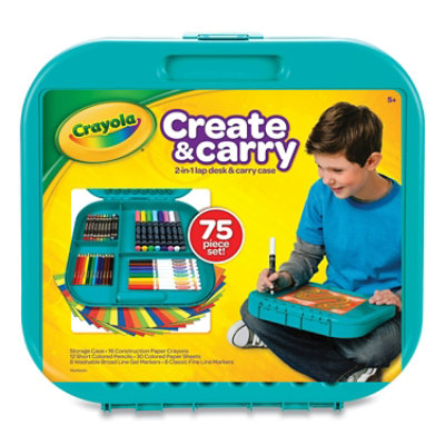 Crayola Create N' Carry Case, Combo Art Storage Case And Lap Desk, 75 Pieces - Image 2