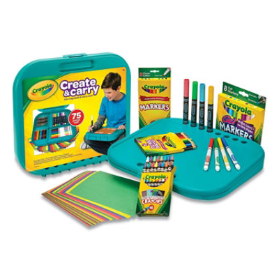 Crayola Create N' Carry Case, Combo Art Storage Case And Lap Desk, 75 Pieces - Image 1