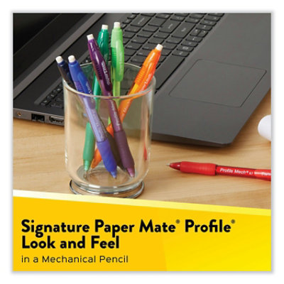 Paper Mate Profile Mechanical Pencils, 0.7 Mm, Hb (#2), Black Lead, Black Barrel - 12 Count - Image 2