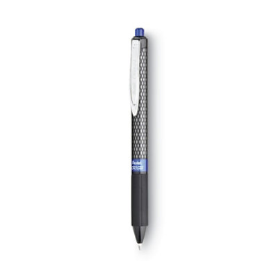 Pentel Oh! Gel Pen, Retractable, Medium 0.7 Mm, Blue Ink, Black Barrel - 12 Count - Image 1